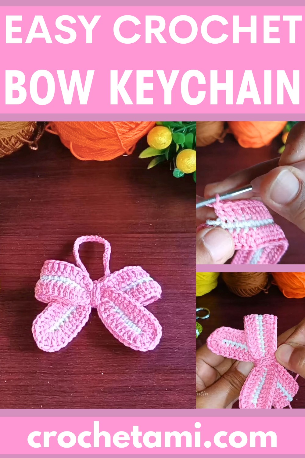 Easy and Versatile Crochet Bow Keychain Pattern
