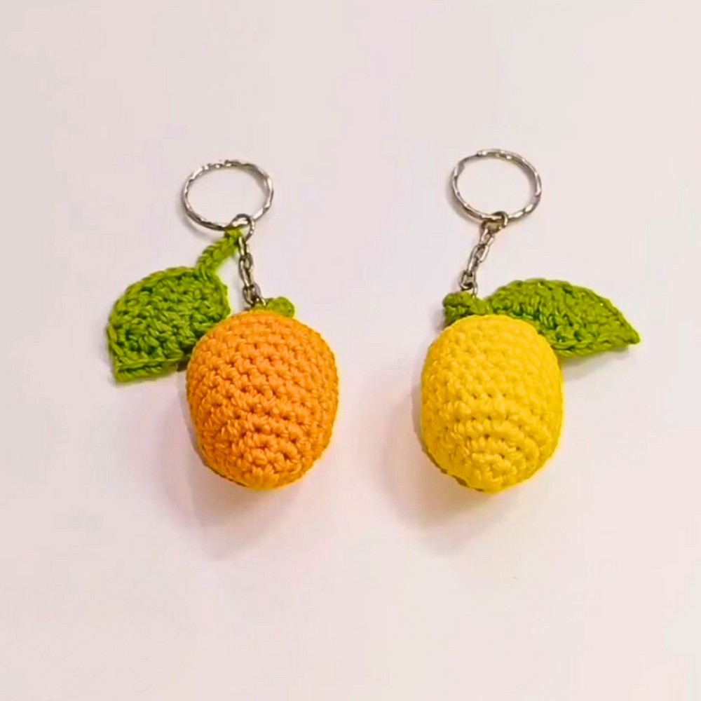 Delightful Crochet Lemon Keychain Pattern