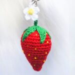 Crochet a Strawberry & Flower Keychain