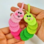 Crochet Worm Keychain