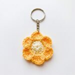Crochet Flower Keychain Charm Pattern - Easy 6-Petal Flower
