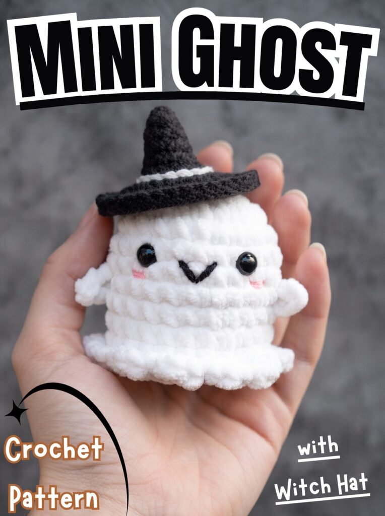Crochet Ghost with Witch Hat – Plush Halloween Amigurumi