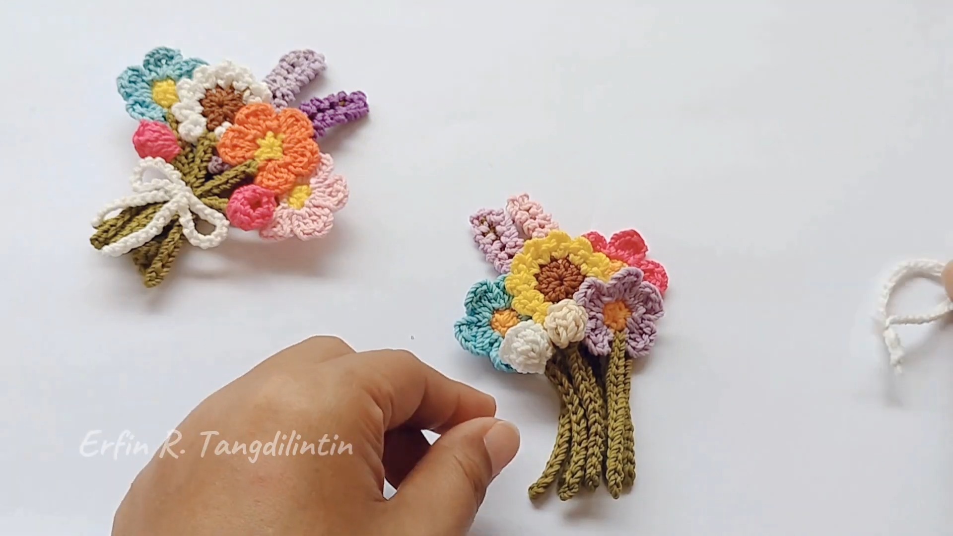 Crochet Mini Flower Bouquet Keychain Pattern Tutorial