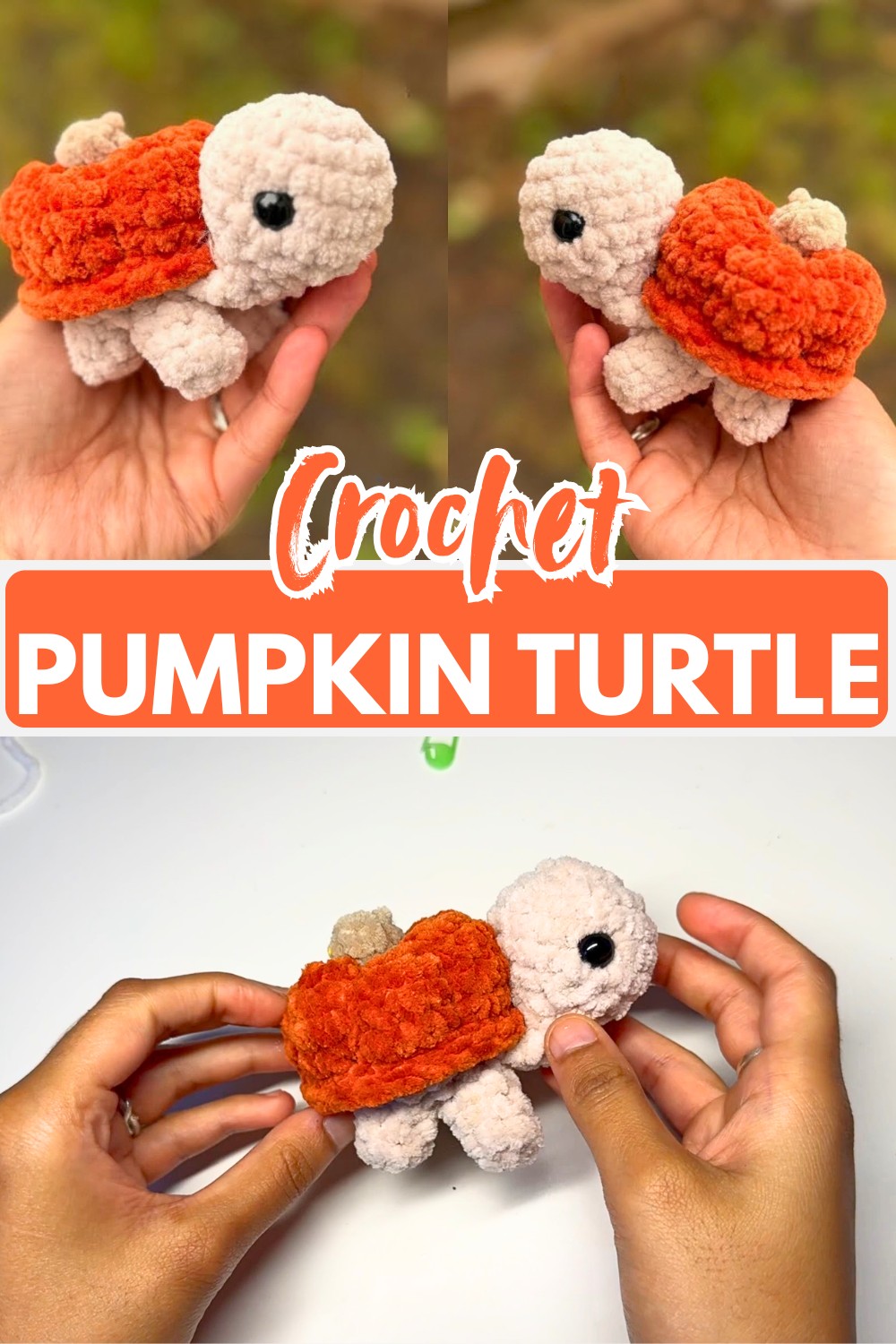 Adorable Crochet a Pumpkin Turtle Plushie For Halloween