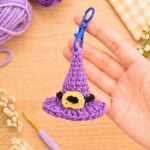 Crochet Witch Hat Keychain Pattern with Belt and Buckle