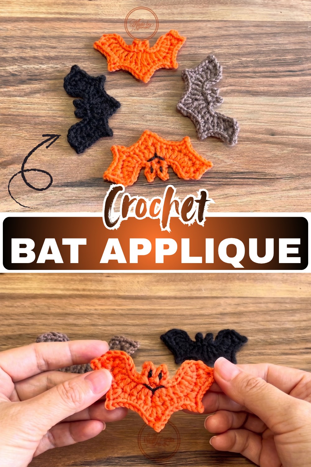 Cute and Versatile Crochet Bat Applique Pattern