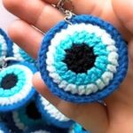 Crocheting a Stylish & Durable Evil Eye Keychain Design