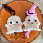 Crochet a Cute Ghost Key Cover with Bat or Witch Hat Variations