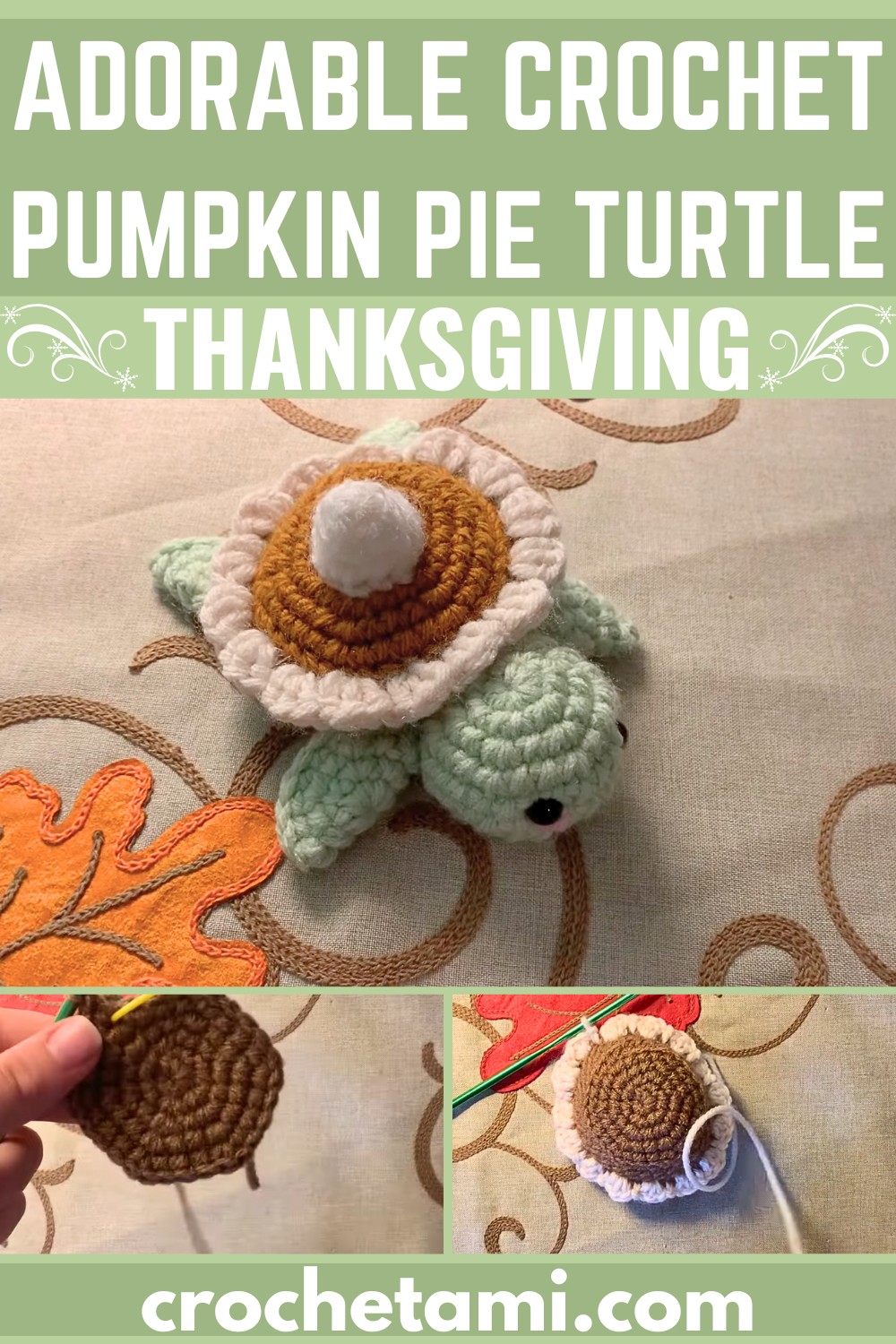 Adorable Crochet Pumpkin Pie Turtle Amigurumi Tutorial
