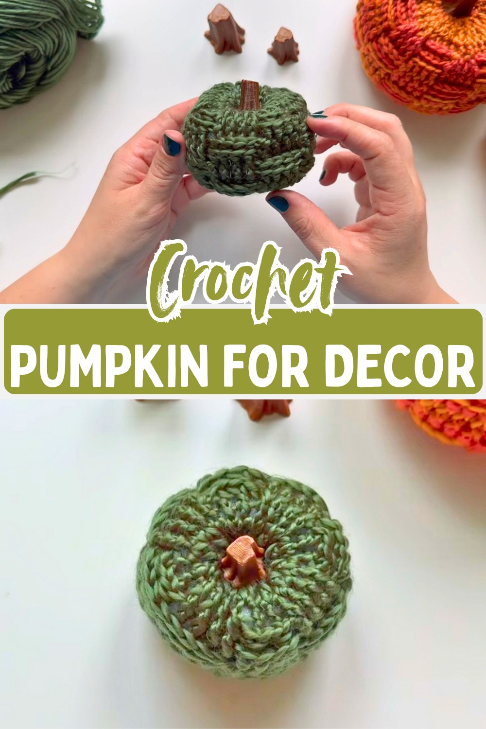 Crochet Checkered Pumpkin Pattern for Handmade Thanksgiving Decorationv2
