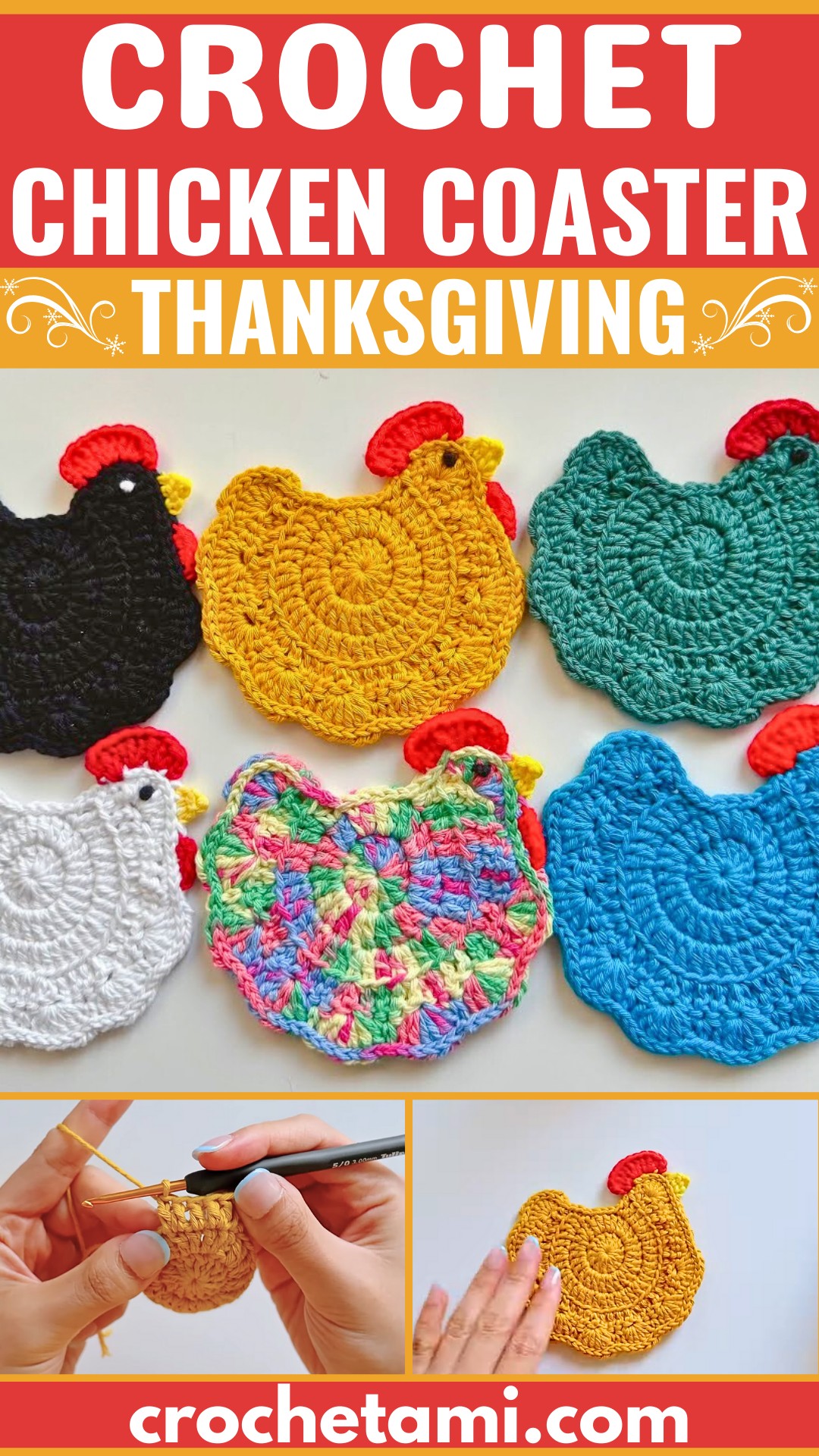 Crochet Chicken Coaster Pattern – Fun, Decorative, and Functional