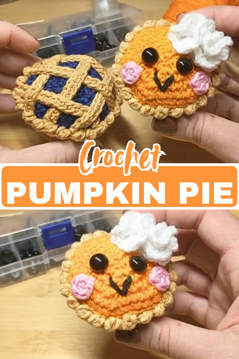 Crochet Pumpkin Pie Pattern – Amigurumi & Lattice Pie