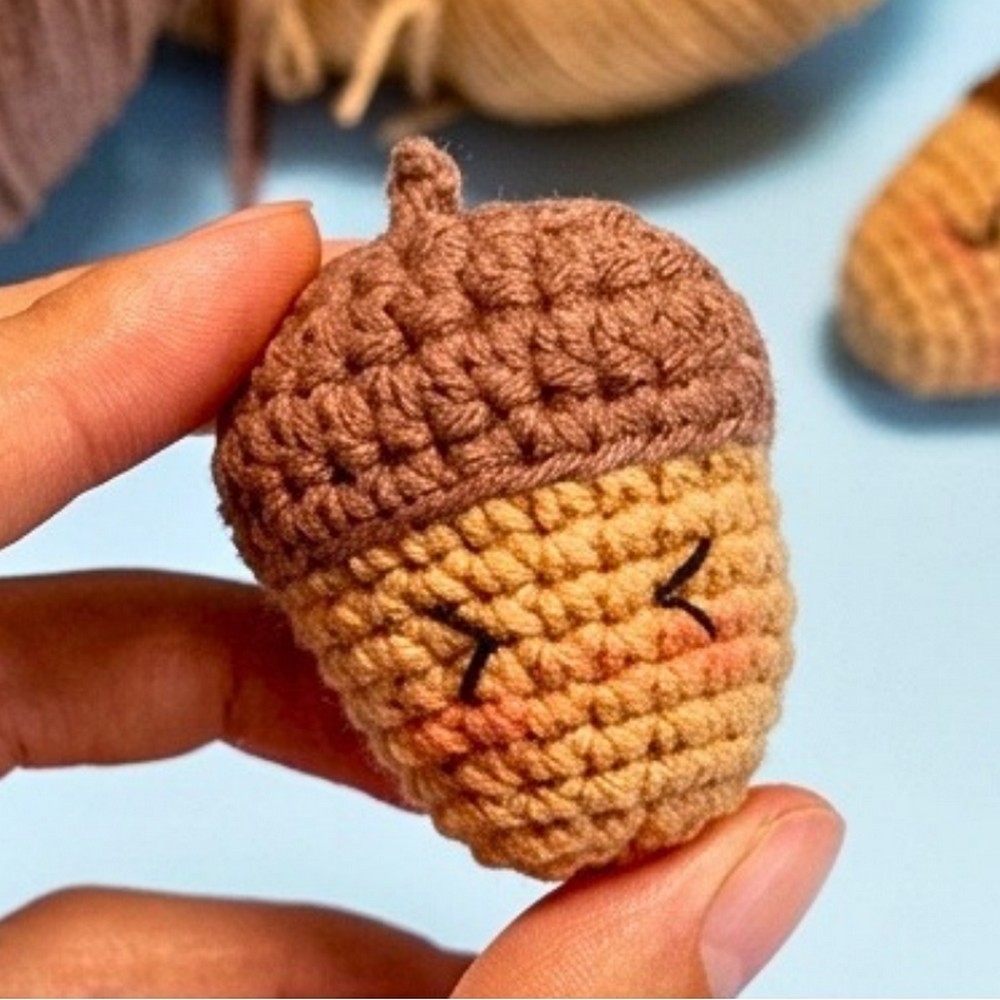 How to Crochet a Cute Acorn Amigurumi - Fall Pattern