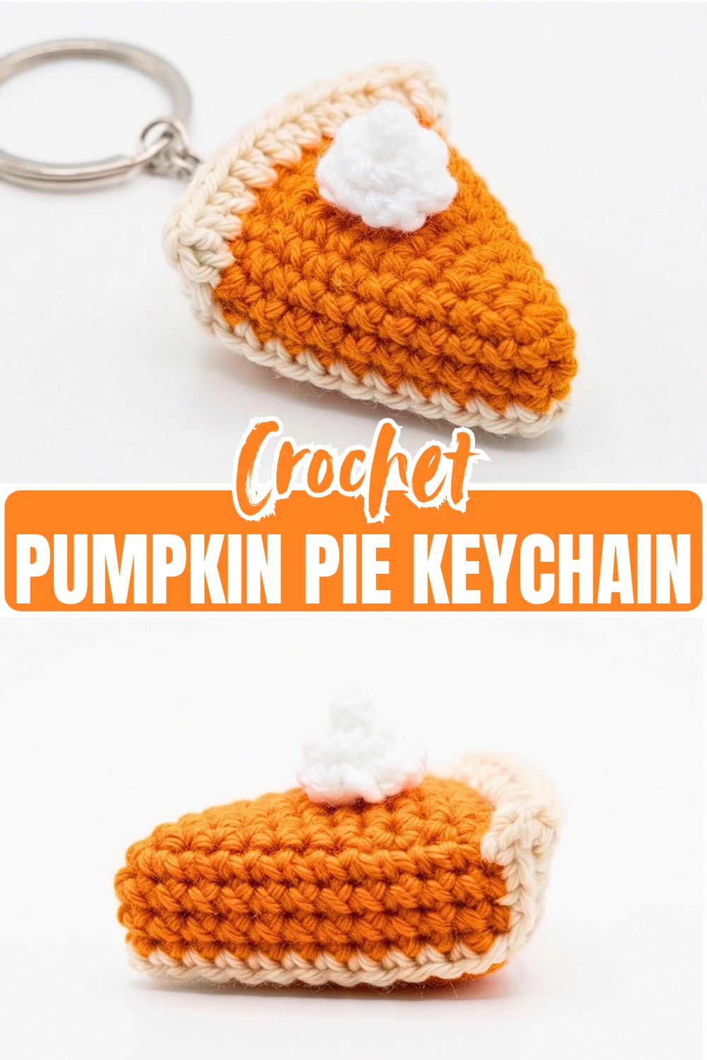 Mini Crochet Pumpkin Pie Keychain Pattern
