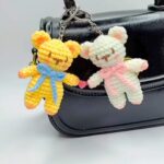 Adorable Handmade Crochet Bear Keychain – Key Accessory or Personalized Gift