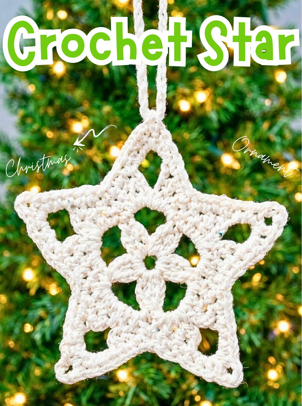Crochet Christmas Star Ornament Pattern - Easy 3-Round Star
