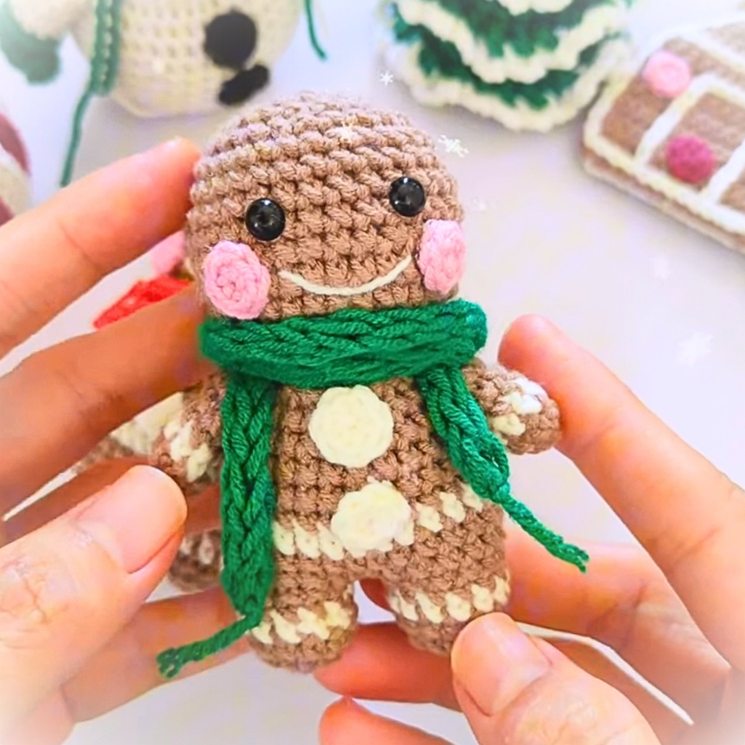 Crochet Gingerbread Man Pattern for the Holidays Decoration or Gift