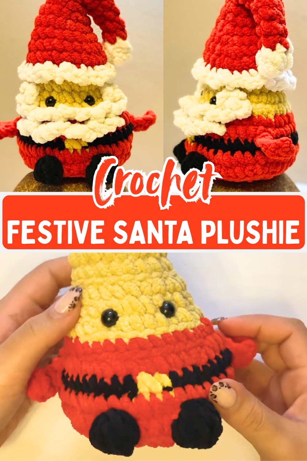 Crochet a Festive Santa Plushie for Handmade Holiday Decoration or Gift