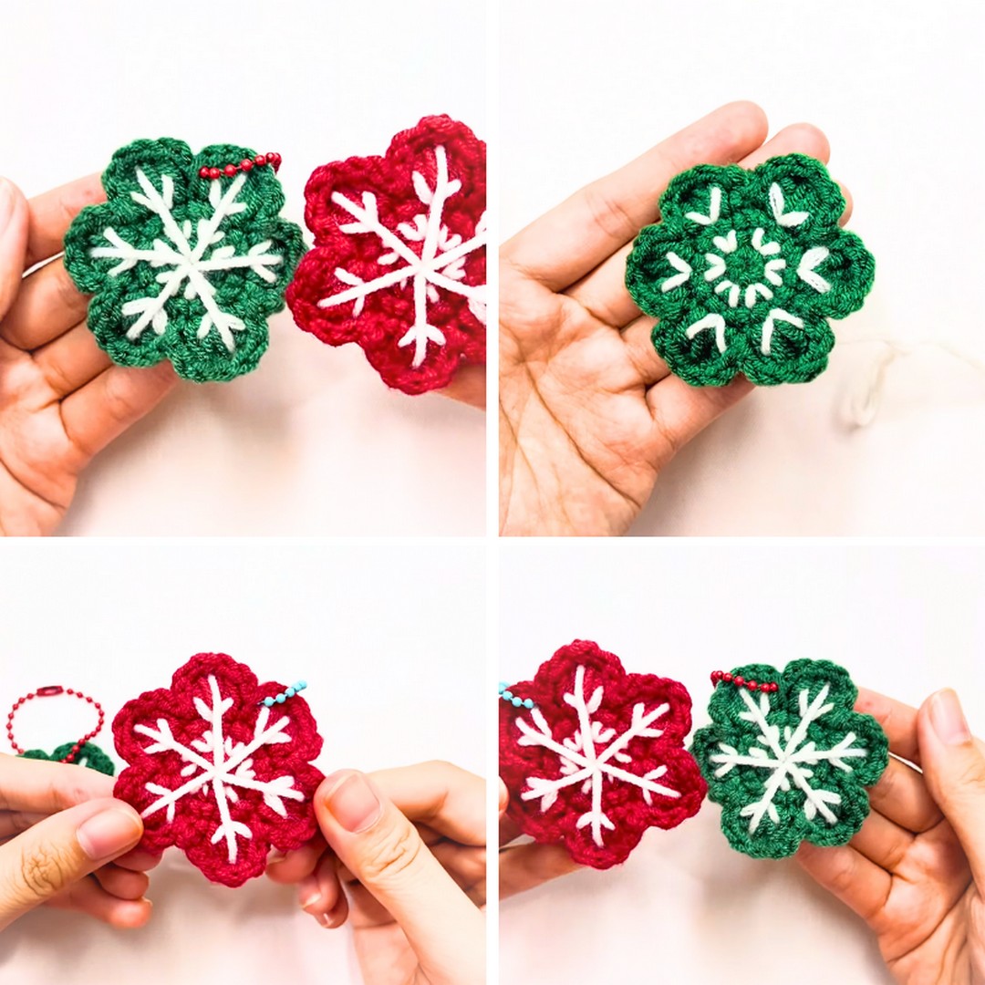 Easy Crochet Snowflake Keychain – Perfect Handmade Gift or Accessory ...