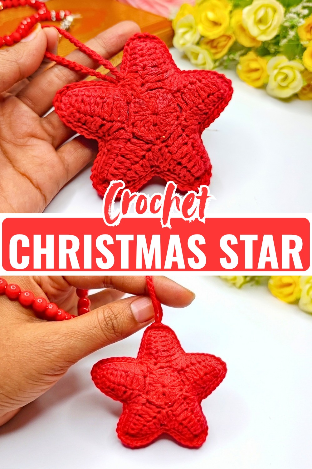 How to Crochet Christmas Star Ornaments For Tree Decor