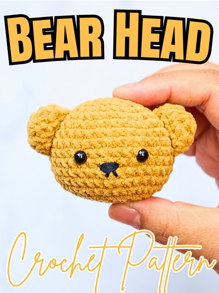 Mini Crochet Bear Head Pattern – Easy Chenille Amigurumi