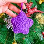 Stuffed Crochet Star Ornament with Textured Points