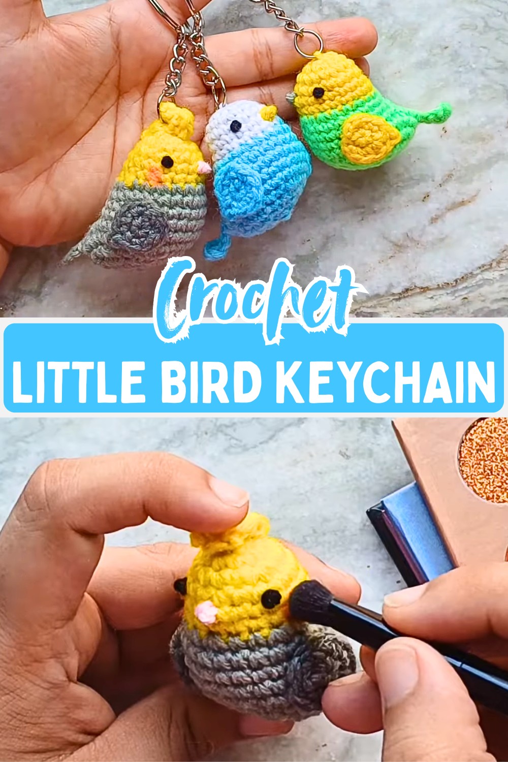 Crochet Little Bird Amigurumi Adorable Keychain or Ornament Tutorial