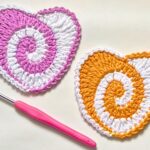 Crochet Spiral Heart Coaster for Table Decor