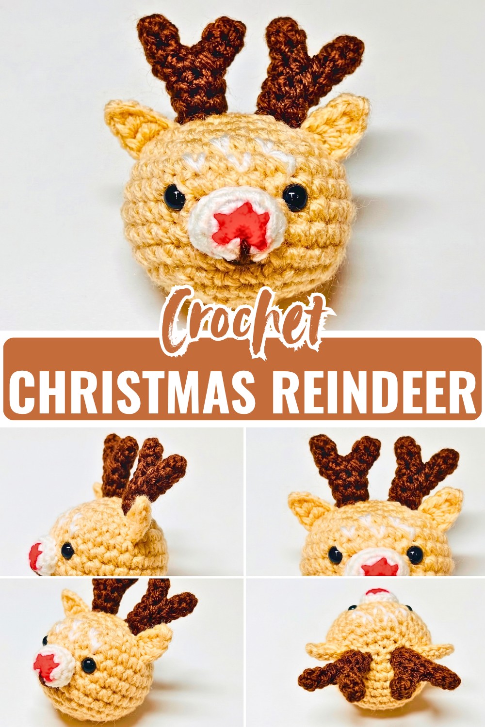 Crochet Christmas Reindeer Pattern - Holiday Ornament