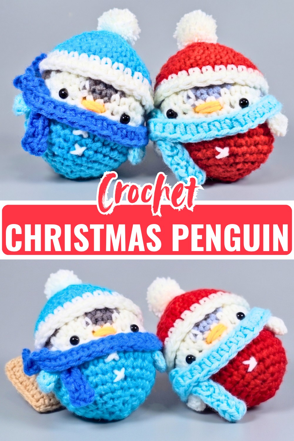 Crochet Christmas Winter Penguin Pattern - Holiday Amigurumi