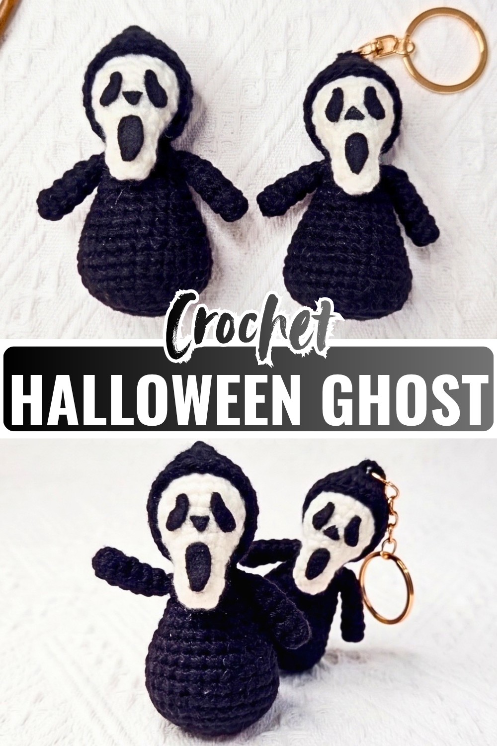 Crochet Halloween Ghost Pattern for Shelf Display
