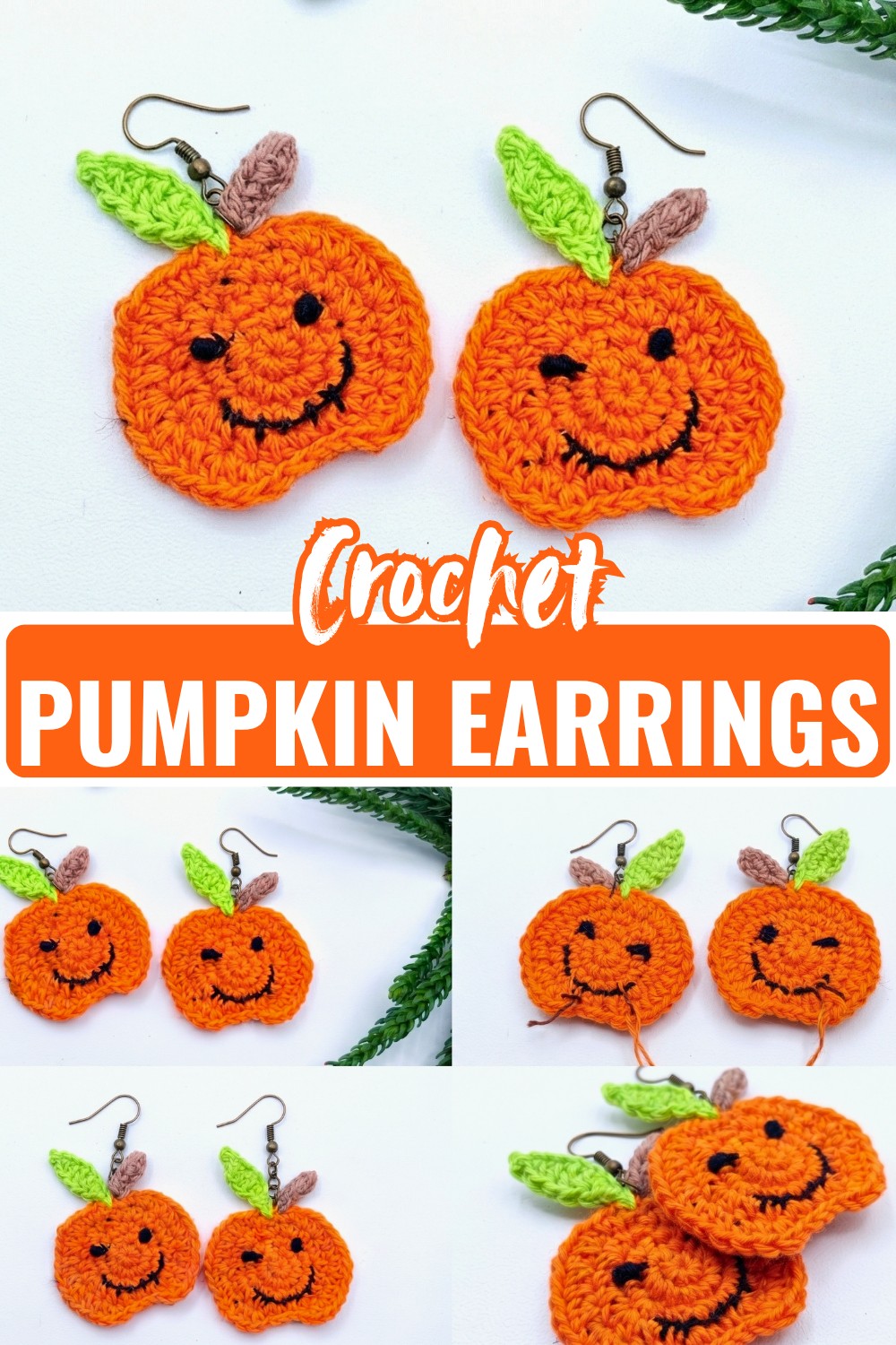 Crochet Pumpkin Earrings Pattern for Halloween and Fall