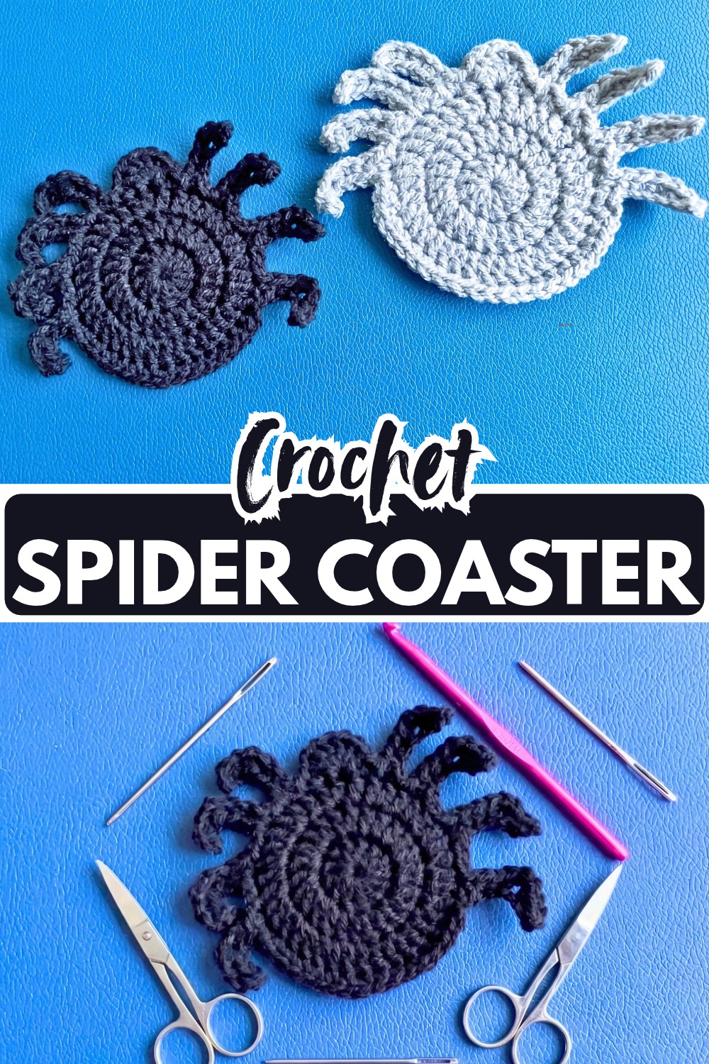 Free Crochet Spider Coaster Pattern for Halloween Accessory
