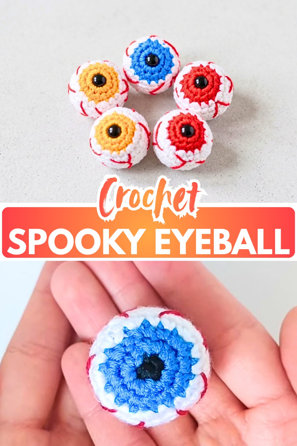 Free Crochet Spooky Eyeball Pattern for Halloween Amigurumi