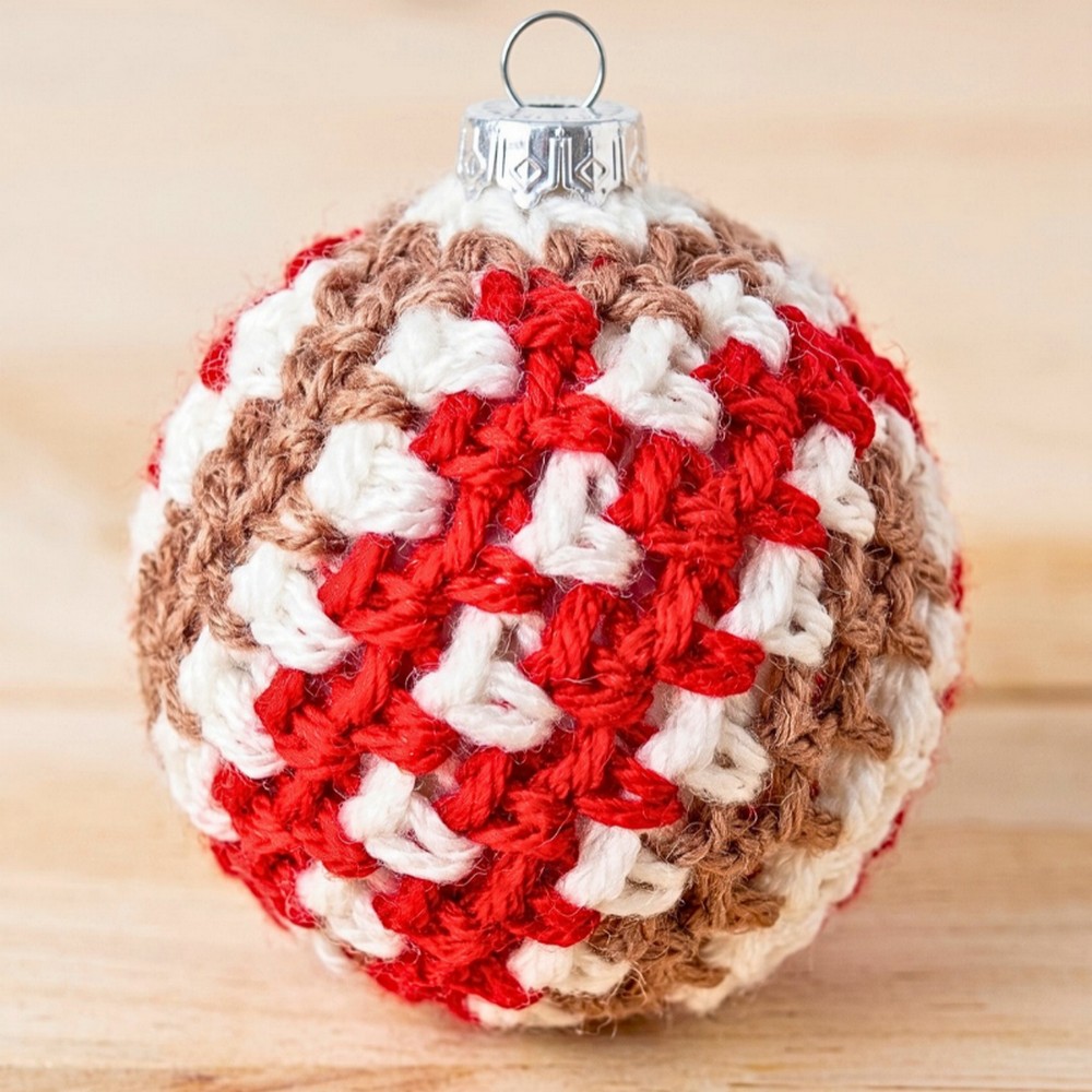 Crochet Christmas Ornament Ball Cover Pattern