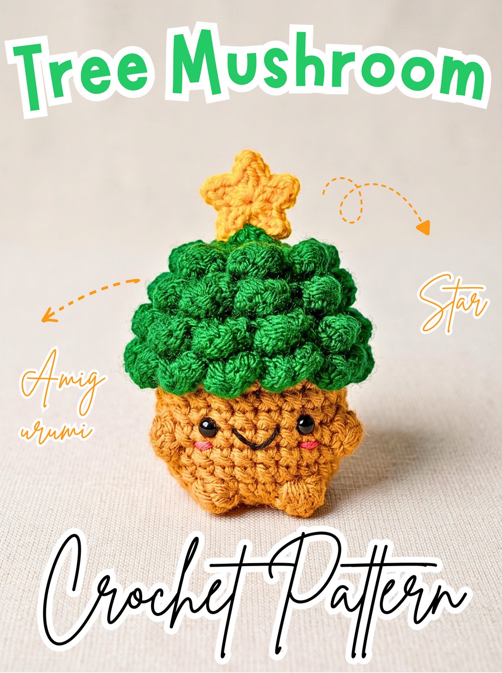 Crochet Christmas Tree Mushroom Amigurumi Pattern