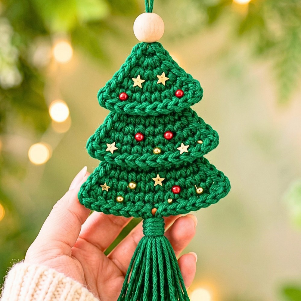 Crochet Christmas Tree Ornament Pattern – Easy Tiered Tree