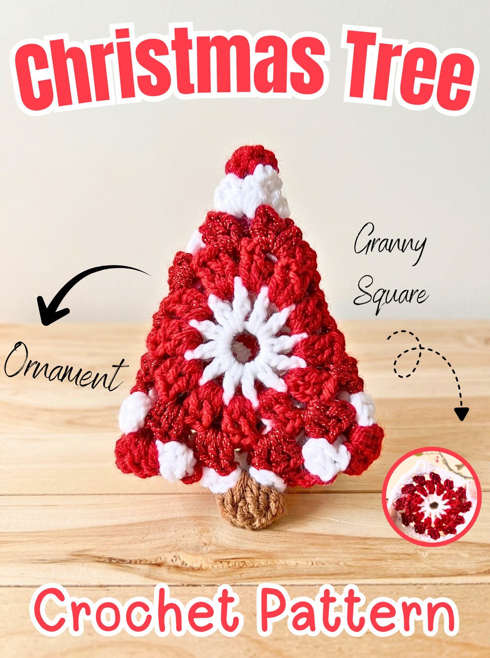 Crochet Christmas Tree Ornament Pattern – Granny Square Tree