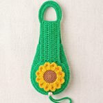 Crochet Flower Mug Cozy Pattern – Leaf Loop & Flower Button