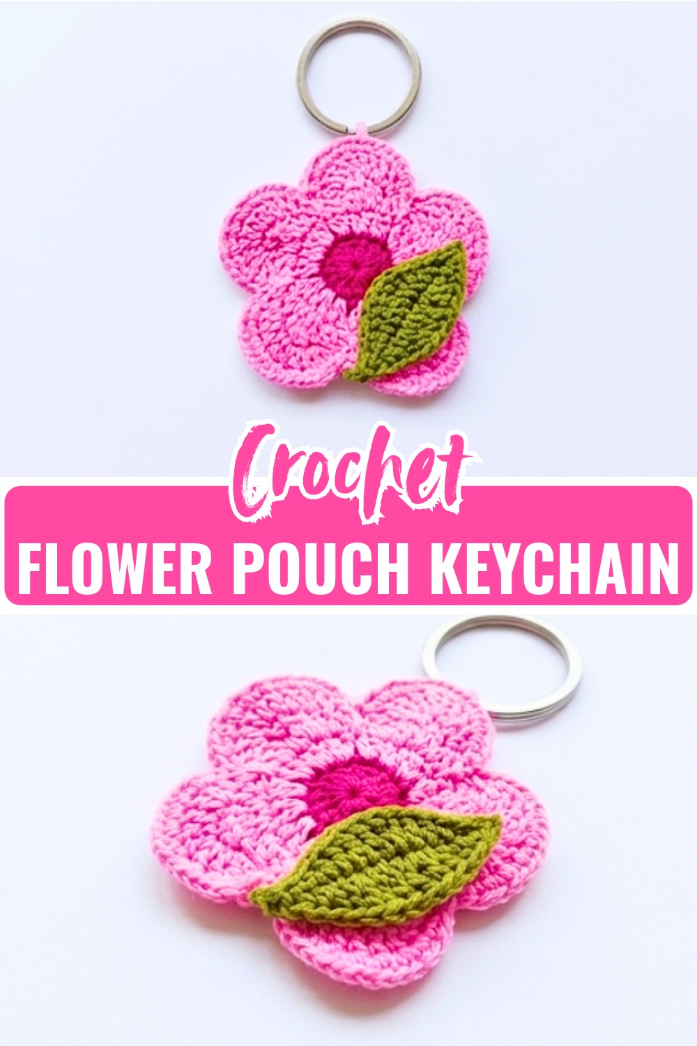 Crochet Flower Pouch Keychain Pattern - Easy Beginner Tutorial