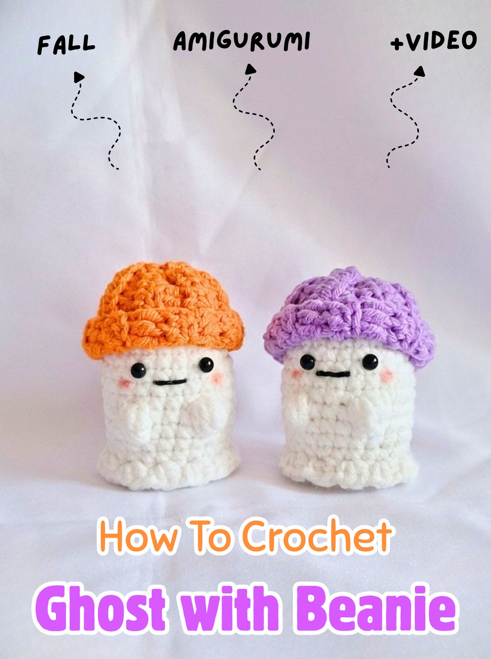 Crochet Ghost with Beanie - Fall Amigurumi Pattern