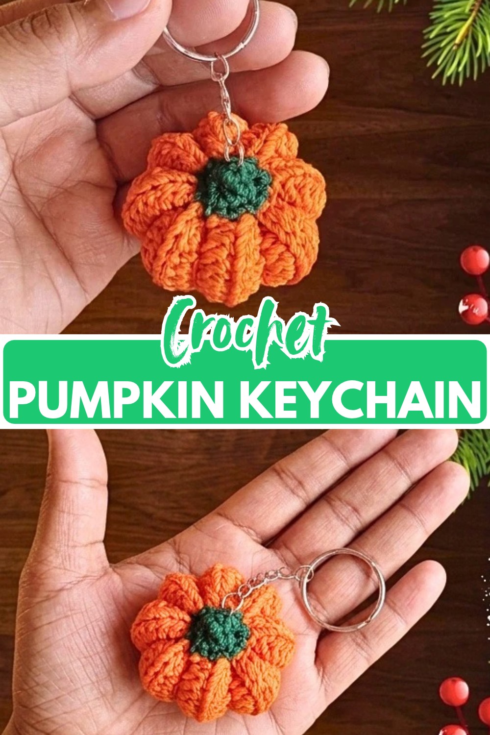 Crochet Pumpkin Keychain Pattern Free