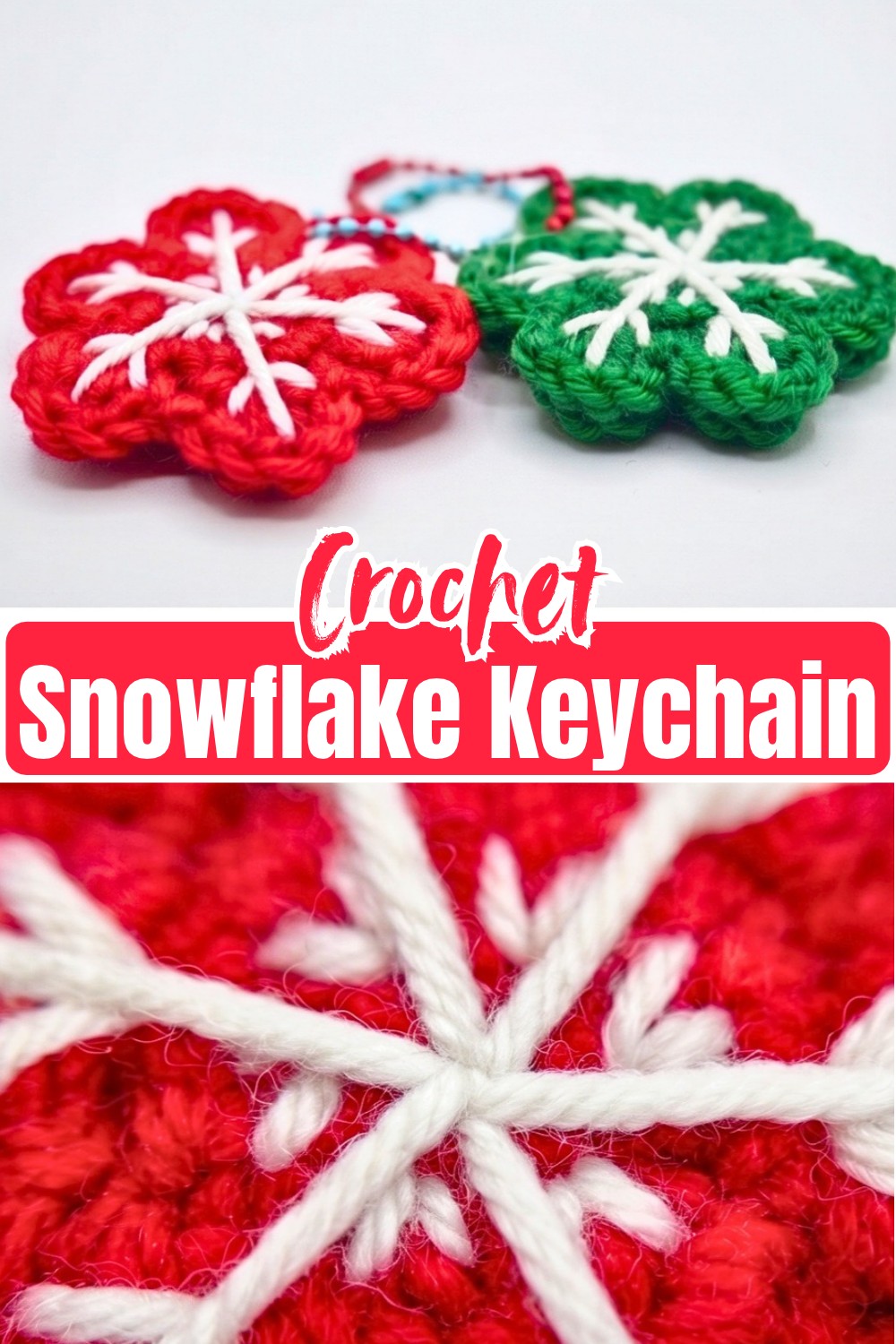 Crochet Snowflake Keychain Pattern For Gift