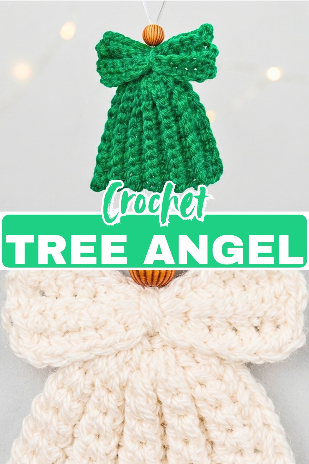 Easy Crochet Christmas Tree Angel Ornament Pattern 