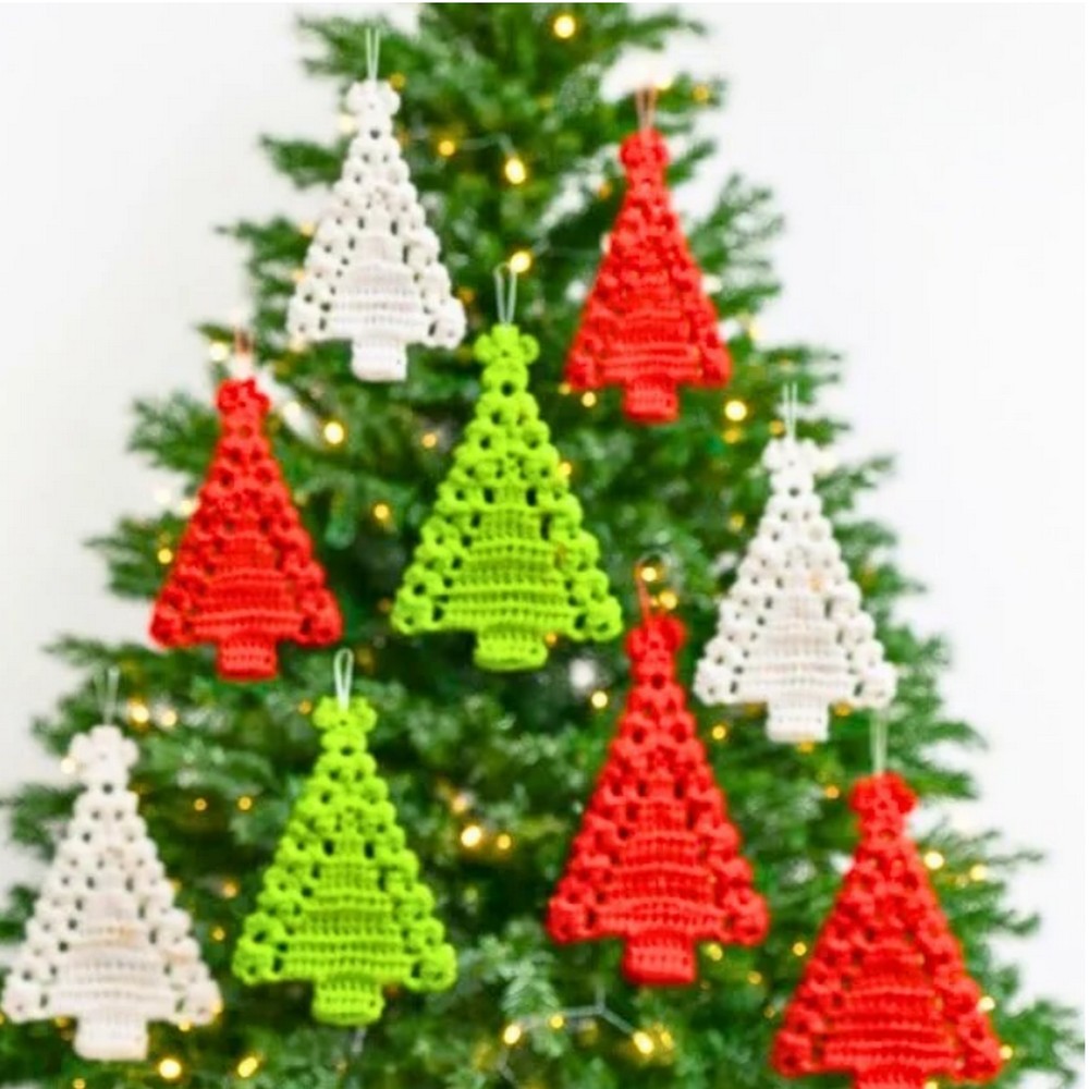 Easy Crochet Christmas Tree Ornament Pattern For Holiday Decoration