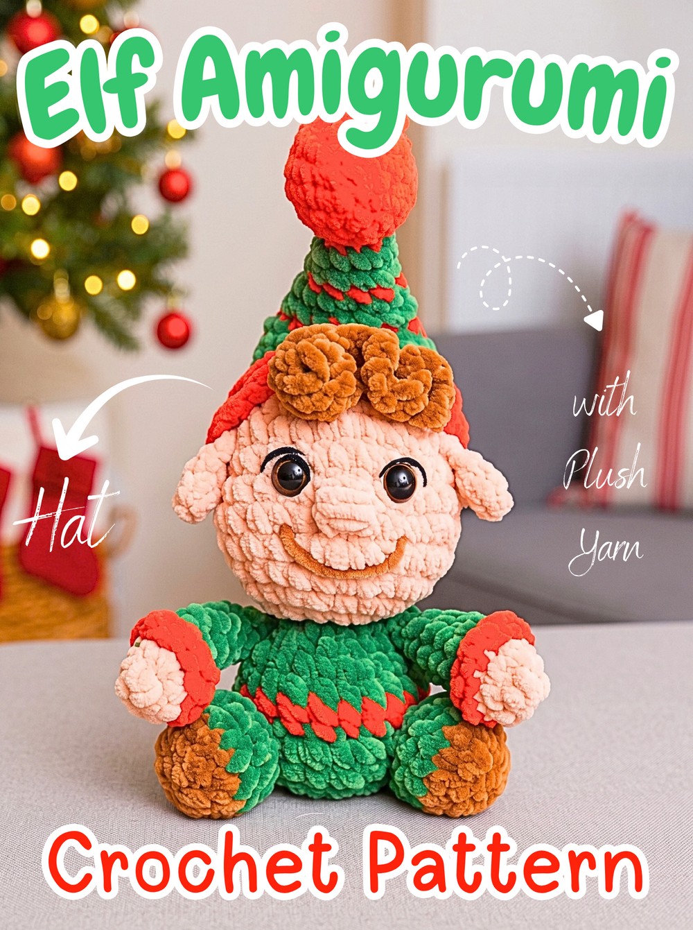Easy Crochet Elf Pattern with Plush Yarn
