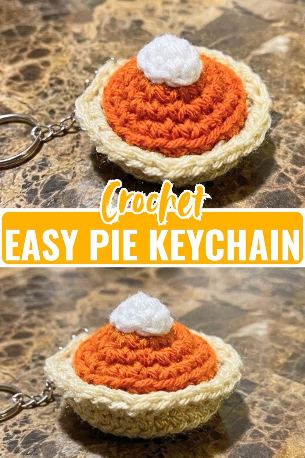 Easy Crochet Pie Keychain Amigurumi Pattern