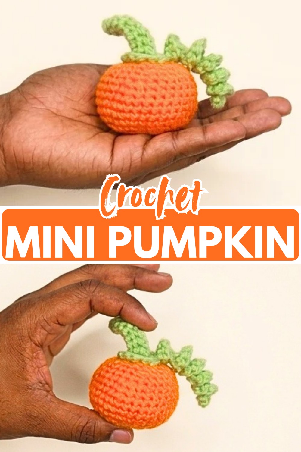 How to Crochet a Mini Pumpkin with Curled Green Vine
