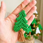 Mini Crochet Christmas Tree Ornament Pattern with Hanging Loop