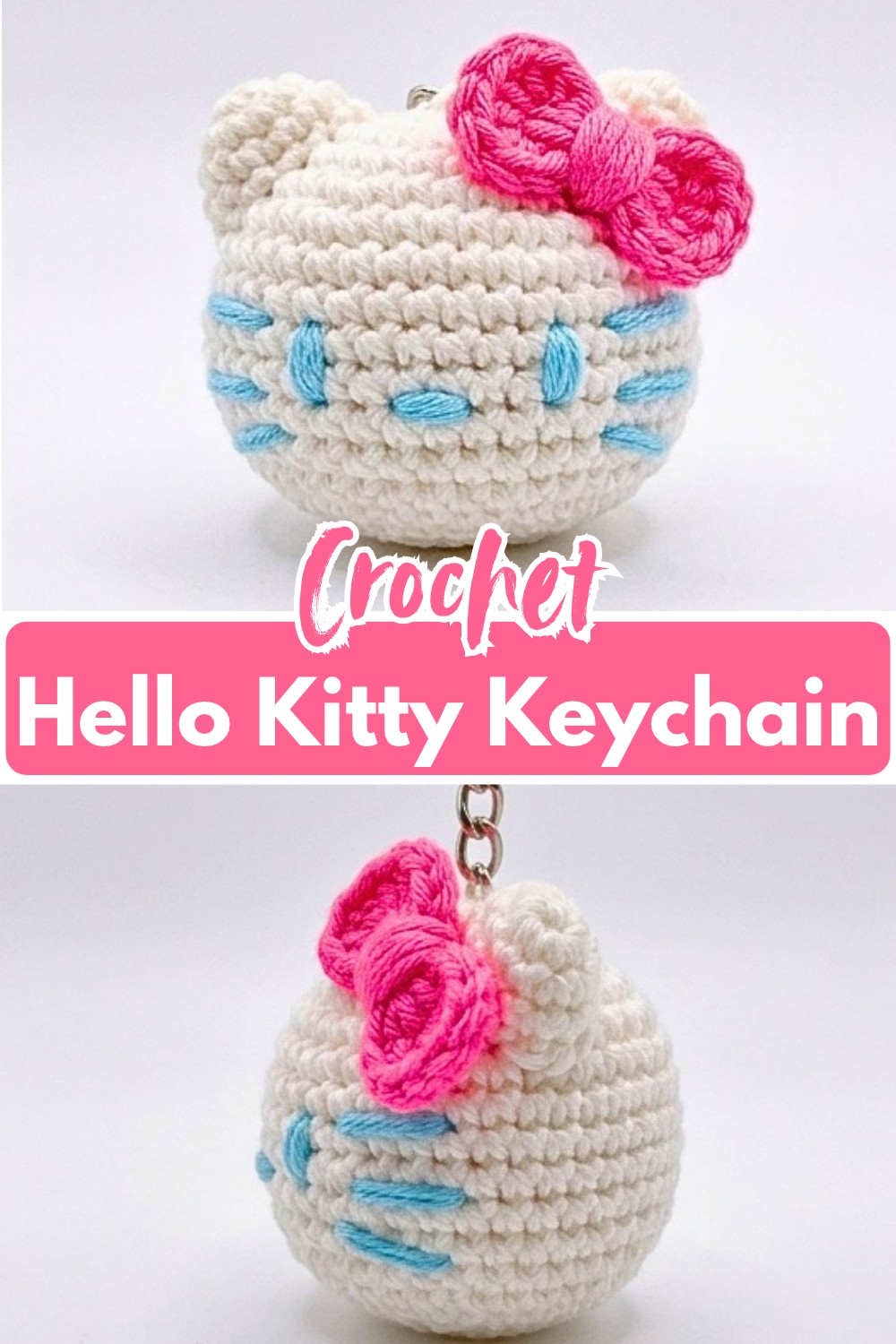 Mini Hello Kitty Crochet Keychain – Free Amigurumi Pattern